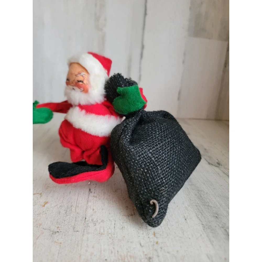 Annalee Santa Claus toy bag mobility doll vintage Xmas plush home decor